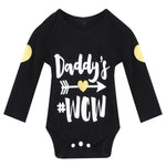 Autumn Spring Baby Bodysuit Long Sleeve Daddy Printed Letter Baby Boy Clothes Newborn Clothes Outfits Black