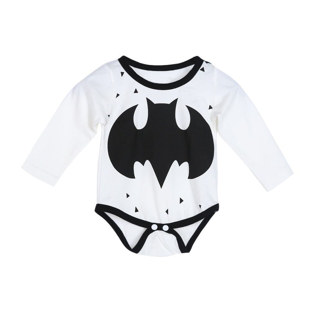 Batman Newborn Baby Boy Bodysuit White Baby Clothes Cute Superhero Short Sleeve Jumpsuit Girls Outfits Set