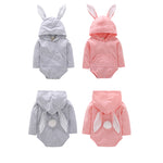 Newborn Baby Infants Cute Romper Kids Boys Girls Lovely Rabbit Ears Long Sleeve Hooded Rompers Baby Casual Home Clothes