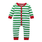 Christmas Newborn Baby Stripe Rompers Cotton Front Buttons Cute Jumpsuit